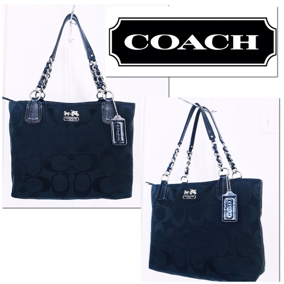 Coach Handbags - Coach Chelsea Signature Jacquard & Leather Tote
